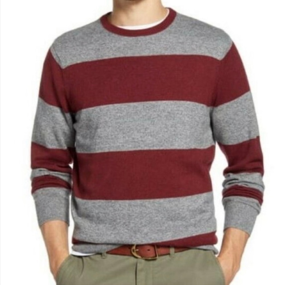 1901 Rugby Stripe Slim Fit Cotton Cashmere Sweater Size XL (K1)